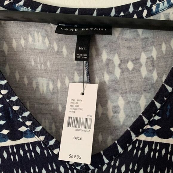 Lane Bryant Geometric Print Side Ruched Maxi Dress - Picture 5 of 8